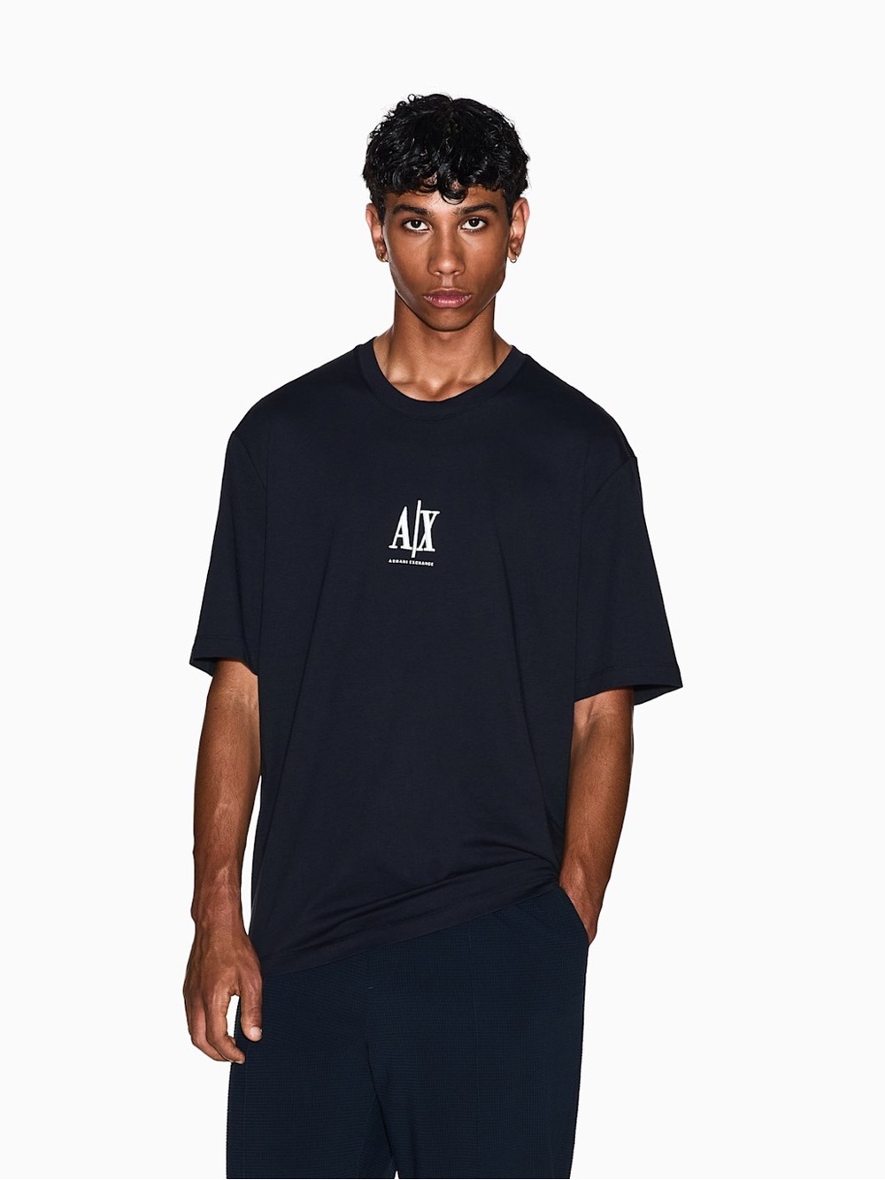 A/X Armani Exchange REGULAR FIT COTTON JERSEY T-SHIRT WITH A LOGO ICON